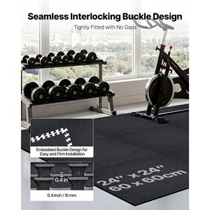 Set di 24 Tappetini Puzzle in Schiuma EVA ad Alta Densità 24 X 24 X 0,4 cm, Pavimentazione Protettiva Interconnessa in Gomma Morbida per Fitness - Product Image 5