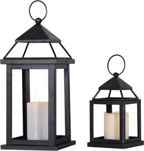 Rustic Iron <b>Metal</b> <b>Lantern</b> for Candle Antique Finish Hanging Lamp for Wedding Balcony Garden Table Centerpiece Decoration - Product Image 3