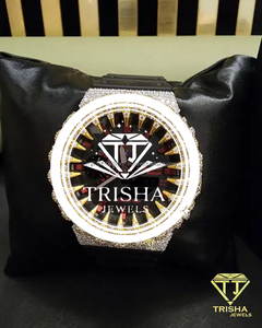 Exclusive Spiked Bezel VVS Moissanite <b>Diamond</b> <b>Watch</b> 925 Sterling Silver Jewelry Collection - Product Image 1