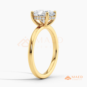 Gold Oval Cut <b>Solitaire</b> <b>Ring</b> for Women Luxury Engagement Style Sparkling Jewelry Gift Design - Product Image 6