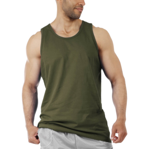 Camiseta sin mangas azul para hombre, cuello redondo, tejido sólido, ropa informal - Product Image 4