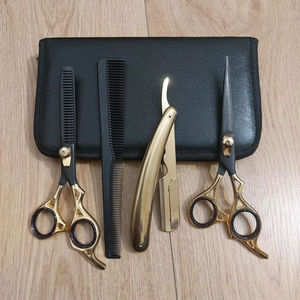Ensemble professionnel de ciseaux de coiffure, ciseaux à effiler, lames en acier inoxydable, manche en acier inoxydable, outils de salon, kit de peignes - Product Image 1