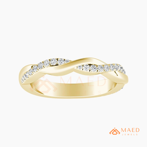 Bague en or 18 carats plaqué or, diamant moissanite torsadé, alliance de mariage de luxe, bijoux fins, USA, pour femmes - Product Image 4