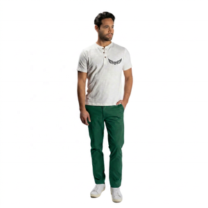 T-shirt en coton blanc à manches courtes pour homme avec logo, coupe décontractée, jersey tricoté respirant, col rond - Product Image 4