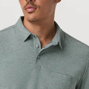 Diseño de logotipo para compradores mayoristas, camiseta de hombre 100% algodón / precio de fábrica económico, cierre con botones, cuello vuelto, informal y barata. - Product Image 2