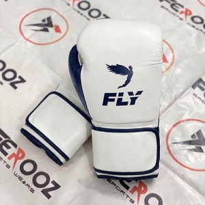 Guantes de Boxeo Fly, Blancos y Marrones, de Cuero, con Cierre de Velcro en los Dedos, Equipo de Entrenamiento para Adultos - Product Image 5