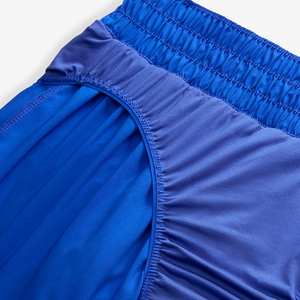 Shorts bleus taille haute pour femmes, couleur unie, taille élastique, style sportif, tissu tricoté, séchage rapide, coupe régulière - Product Image 5