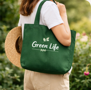 Plain Small Canvas tote <b>Bag</b> Printed Shopping <b>Bag</b> Custom Green Personalized Tote Cotton Grocery Canvas <b>Bag</b> with Gusset bottom - Product Image 1