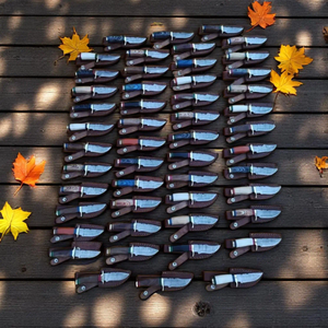 Couteau de chasse/découpe personnalisable en acier inoxydable OEM avec manche en bois Pakka, étui en cuir, fabrication artisanale, marque ZA DAMASCUS MAKERS - Product Image 2