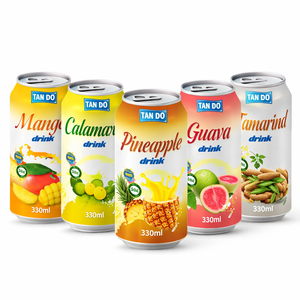 Bebida de Jugo de Frutas Tropicales 330ml Lata de Aluminio Mango Piña Guayaba Rosa Calamansi Tamarindo Proveedor OEM de Exportación - Product Image 1