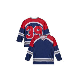 Maillot de hockey sur glace professionnel OEM à séchage rapide 100 % polyester, personnalisé avec broderie, numéro imprimé, uniforme d'équipe, haut en polyester - Product Image 3