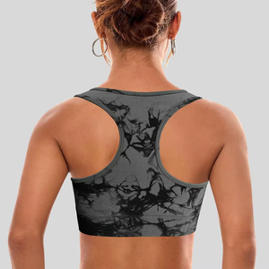 New Arrival Acid Wash Seamless Sports Bra Tie-Dye Racerback Yoga Fitness <b>Top</b> Breathable Workout <b>Crop</b> <b>Top</b> - Product Image 5