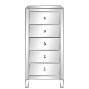 Commode à cinq tiroirs en marbre argenté, idéale pour les fermes et appartements, pour chambre à coucher - Product Image 5