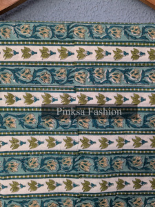 Rollo de Tela 100% Algodón Puro con Estampado a Mano |   Fabricante Mayorista de Telas Indias con Estampado Floral - Product Image 5