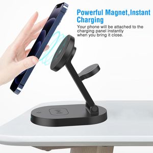 Support de charge magnétique sans fil 4 en 1, station de charge rapide pliable 15W pour iPhone 13 12 Pro Pro Max Mini série I - Product Image 3