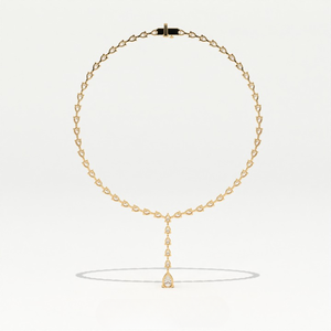 Collar de Lujo con Diamante Cultivado en Laboratorio Aarinya, Chapado en Oro de 9K, Corte Pera, Estilo Solitario en Forma de Lágrima - Product Image 4