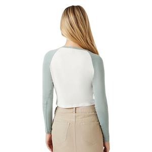 2026 Fashion Wear <b>Top</b> Selling Lightweight Material Reglan Sleeves Crop Short Length Design Slim Fit Women's Long Sleeve Shirts - Product Image 1