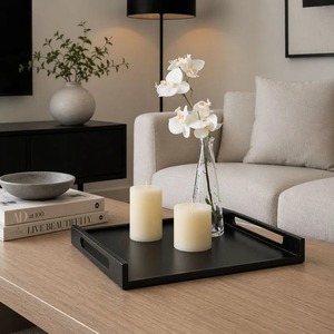 Minimalist Metal Storage Tray Rectangle Powder Coated Finish Single Compartment For Living Room Tableware Organization - Product Image 3