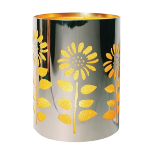 Envases de Cobre Fundido de Lujo para Velas con Tapa Dorada Personalizada, Capacidad de 16 oz, Estilo Floral Moderno, Decoración para el Hogar - Product Image 5