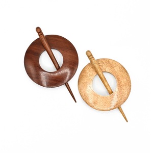 Handmade Wooden <b>Hair</b> <b>Pin</b> Round <b>Hair</b> Accessory Crystal Style Party Wear - Product Image 1