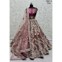 Collections de velours de vêtements de mariée indiens pour la mariée avec le travail de Zarkhan par Fabzone