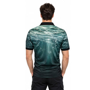 Custom Waterproof Breathable UPF 50 Fishing Polo <b>Shirts</b> Sublimation Printed Short Sleeve <b>Men</b> 100% Polyester Unisex - Product Image 5