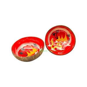 Juego de cuencos de coco hechos a mano en Vietnam, laca decorativa y nácar, hermosos objetos para decoración del hogar - Product Image 1