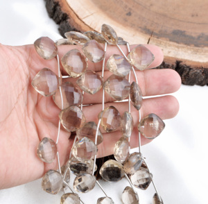 ควอตซ์สโมคกี้ธรรมชาติทรงคุชชั่นเจียระไน 8 นิ้ว สำหรับทำเครื่องประดับอัญมณีชั้นดี - Product Image 3