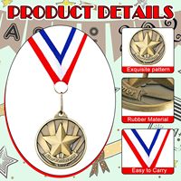 Médaille de trophée en métal ODM de 2 pouces avec ruban doré, logo personnalisé, vente en gros, promotionnelle, pour événements sportifs et compétitions