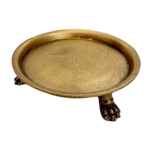 Support de bougie circulaire en laiton de qualité supérieure avec pieds en forme de patte d'animal, support décoratif pour table, pour la décoration intérieure de la maison, salle à manger et salon - Product Image 1