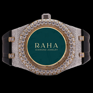 Reloj de Cuarzo Moissanite de Lujo RAHA, Caja de 40 mm, Cristal de Zafiro Analógico, Correa de Acero Inoxidable, Cierre de Pulsera con Números Romanos, Unisex - Product Image 1