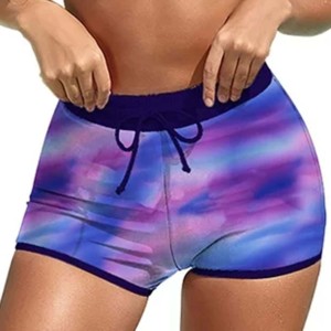 Conjunto de Tankini de 2 Piezas para Mujer con Degradado de Color, Shorts con Cordón Ajustable y Ribete en Contraste, Traje de Baño de Spandex y Poliéster - Product Image 4