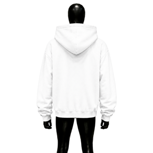 เสื้อฮู้ดดี้ผู้ชายทรงโอเวอร์ไซส์ สีขาว ผ้าฟลีซเนื้อนุ่ม สวมใส่สบาย มีกระเป๋า  ปักลาย  ใส่ได้ในฤดูหนาว  ผ้าฝ้าย 100% ระบายอากาศได้ดี - Product Image 2