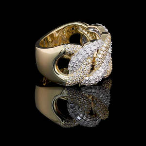 Luxury Moissanite Diamond <b>Ring</b> 925 Sterling Silver Interlocking Geometric <b>Statement</b> <b>Ring</b> for unisex - Product Image 3