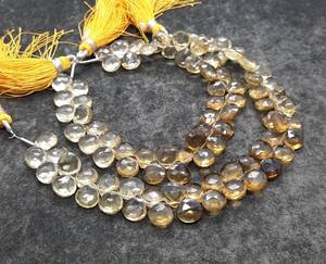 AAA Natural Bear Quartz Faceted Heart Shape Beads 8 To 9 MM Quartz Gemstone Beads 8 Inch Strand High Quality Faceted Bear Quartz - Product Image 2