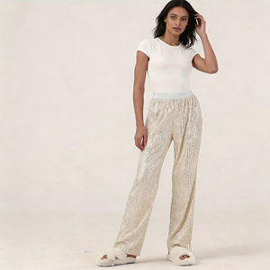 Pantalones de Lentejuelas de Moda para Mujer, Estilo Hip Hop, Ecológicos, Cintura Elástica, Pierna Ancha, Brillantes y Modernos para Todos, ¡Oferta! - Product Image 1