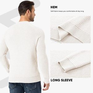 Suéter Personalizado para Hombre, Cuello Redondo, Antiarrugas, Moda 2025, Textura Waffle, Tejido de Punto, Color Sólido, Suave, Informal, para Uso Diario B0FFB3JB5Y - Product Image 4