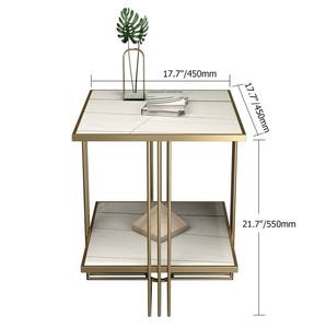 Handmade Quality Metal Luxury Furniture Bed <b>Side</b> <b>Table</b> Gold Plated <b>Square</b> Marble End <b>Table</b> Cabinet for Living Room, Office - Product Image 5