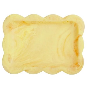 Plateau de service rectangulaire en résine Aura Artisan, bord festonné, jaune marbré, pour la maison, l'hôtel, le restaurant - Product Image 2