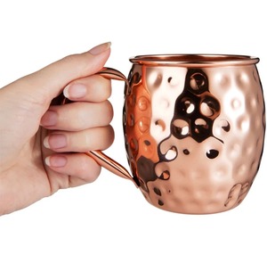 Copper <b>Mugs</b> <b>Set</b> Of 4 Vintage Style Party Drinkware Metal <b>Mug</b> With Handle Solid Color - Product Image 4