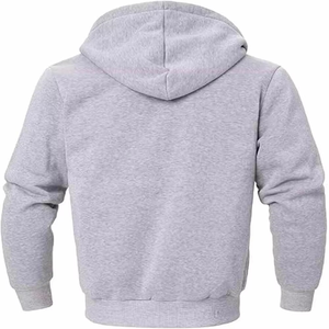 Sweat-shirt à capuche zippé ample et chaud pour homme, en polaire, couleur unie, en polyester/coton, pour l'automne et l'hiver - Product Image 2