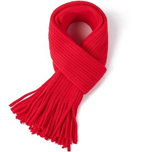 Anti-Wrinkle Unisex Knitted Scarf - Easy Care Winter Muffler - Custom Logo Soft Rib-Knit Travel <b>Neck</b> <b>Wrap</b> - Product Image 3
