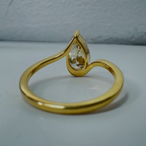 Pear Cut Lab Grown <b>Diamond</b> Solitaire <b>Ring</b> in 18K Yellow Gold | 1.75 CT - Product Image 5