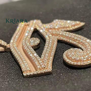 Pendentif œil en argent 925 plaqué or rose avec cristaux de strass, charme de luxe, unisexe, à porter au quotidien - Product Image 3