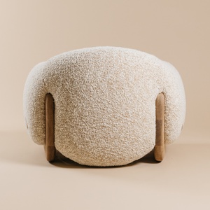 Sofá individual curvo moderno nórdico, Sillón tapizado con marco de madera para vivir en <span class=keywords><strong>Roma</strong></span> - Product Image 3
