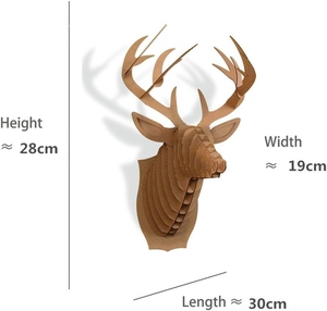 <b>3D</b> <b>Puzzle</b> Aluminum Head Wildlife Deer Animal Sculpture Creative Wall Hanging Art Extravagant Design for Christmas (15.5 Inches - Product Image 3
