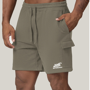 Shorts de sport pour hommes en coton et polyester avec logo personnalisé OEM, avec poches, respirants, pour la salle de sport, l'entraînement, les sorties décontractées - Product Image 5