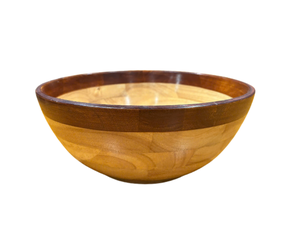 Handcrafted <b>Large</b> Natural Wooden Salad <b>Bowl</b> with Dark Rim <b>Large</b> Serving <b>Bowl</b> for Kitchen, Dining & Home Decor Made in Vietnam - Product Image 1