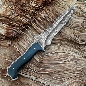 มีดทำมือ RE4 Jack Krauser ขนาด 8 นิ้ว เหล็กดามัสกัส ใบมีดแบบ Fixed Blade ด้ามจับแบบ Full Tang สำหรับล่าสัตว์ ตั้งแคมป์ และเอาตัวรอด พร้อมซองหนัง - Product Image 2