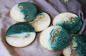 Resin Drink Coasters with Custom Colors, Heat Resistant <b>Waterproof</b> <b>Mats</b> for Coffee Cups Tea Cups and Glasses - Product Image 5